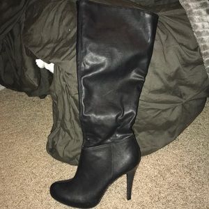 Black high heel boots
